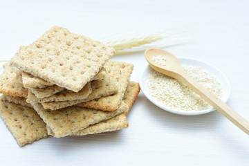 Healthy whole grain cereal sesame biscuits (Sesamum indicum)