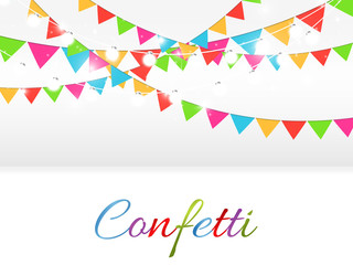 Colorful confetti and balls isolated. Festive background vector. Happy Birthday.Birthday party invitation banners. Vector illustration