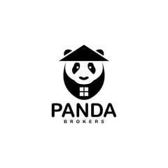 panda head logo design vector
