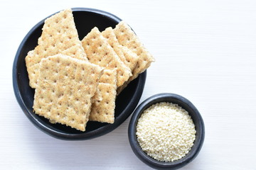 Healthy whole grain cereal sesame biscuits (Sesamum indicum)