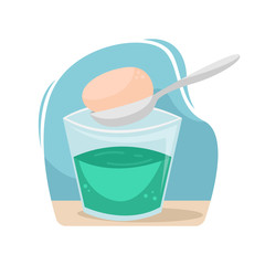 Flat vector illustration of painting Easter eggs. Preparing for the celebration of Easter.