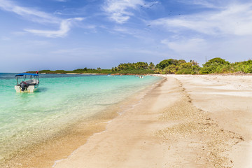 The beach at Iguana Island located on Pacific Ocean of the Azuero Peninsula coast near Pedasi in...