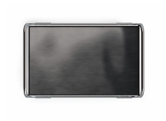 Stainless steel top view utility cart model, 3D illustration