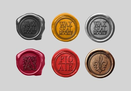 6 Wax Seals Mockup