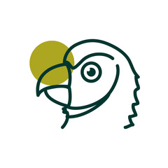 Parrot half line half color style icon vector design