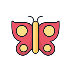 cute butterfly flying isolated icon