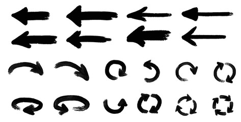 grunge arrow vector. grunge arrow brush.grunge arrow paint set