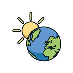 world planet earth with sun