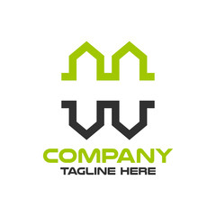 Modern real estate and the letter H logo. Vector illustration.