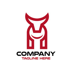 Modern bull and logo wrench. Vector illustration.