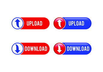 Download and upload buttons useful for web design purposes