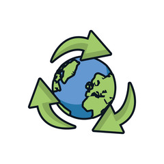 Obraz premium world planet earth with arrows around