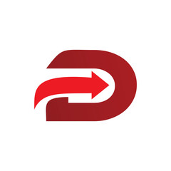 red arrow letter d logo design