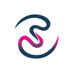 color line infinity letter s logo design