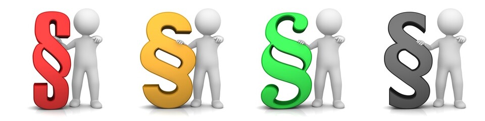 paragraph icons paragraph signs symbols red gold green black article white stick man person 3d