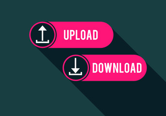Download and upload buttons useful for web design purposes