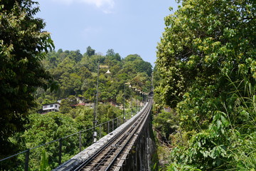 Fototapeta premium Trasa kolejki linowej Penang Hill Malezja