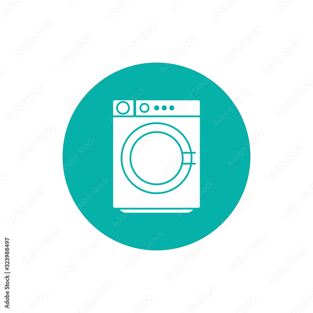 Poster isolated washer appliance block style icon vector design