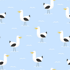 Obraz premium seagull scandinavian pattern