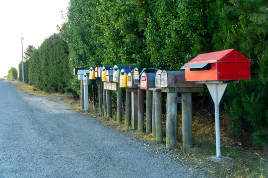 Colorful Letterboxes at a street