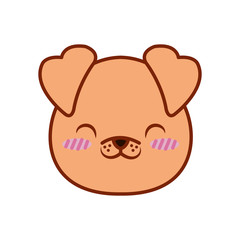 Cute kawaii dog cartoon line and fill style icon vector design