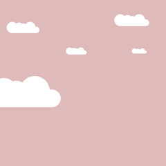 Sky pink clouds background vector illustration