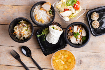 Healthy food in box. Fresh box . lifestyle, day meal plan