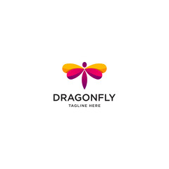 Dragonfly Color Full Logo Inspiration - Vector