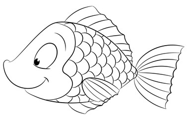 Niedlicher Fisch - Vektor-Illustration - 323991426