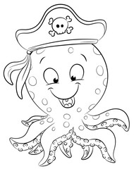 Niedlicher Tintenfisch - Vektor-Illustration