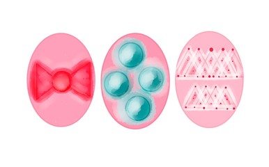 easter eggs set pink bow