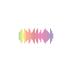 Sound Wave. Colorful sound waves for party, DJ, pub, clubs, discos. Audio equalizer technology. illustration