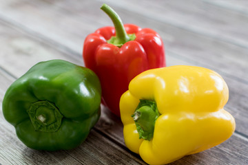 red, green, yellow pepper