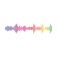 Sound Wave. Colorful sound waves for party, DJ, pub, clubs, discos. Audio equalizer technology. illustration