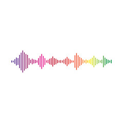 Sound Wave. Colorful sound waves for party, DJ, pub, clubs, discos. Audio equalizer technology. illustration