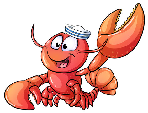 Niedlicher Krebs - Vektor-Illustration