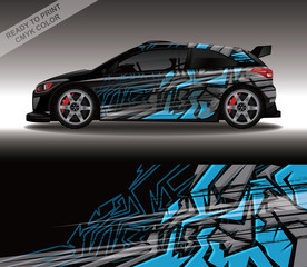 Car wrap decal design vector, custom livery race rally car vehicle sticker and tinting.