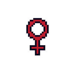 Obraz premium feminine symbol pixel icon, vector illustration