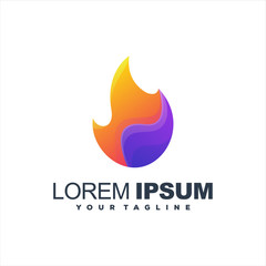 awesome fire gradient logo design