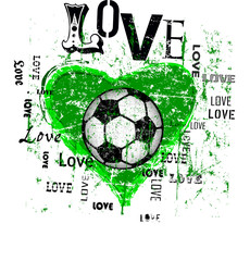 grunge soccer ball or football illustration for the great soccer event in europe, love for soccer sport,vector