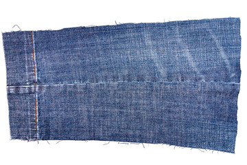 Piece of blue jeans fabric