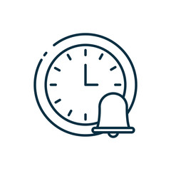 Isolated clock instrument and bell line style icon vector design