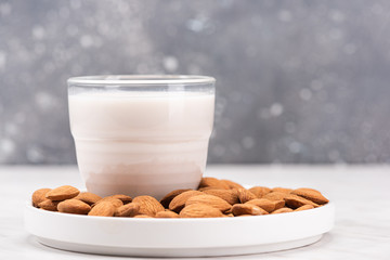 Alternative Non Dairy Almond Milk. Diet and Nutrition Concept