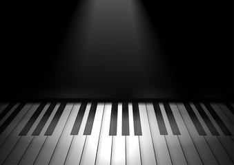 Fototapeta na wymiar Vector : Piano keyboard with light lamp