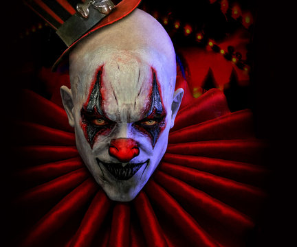 3d illustration evil clown psico horror show