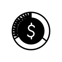 Isolated money coin silhouette style icon vector design