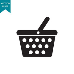 shopping basket vector icon in trendy flat design 