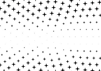 Abstract halftone dotted background. Monochrome pattern with stars.  Vector modern futuristic texture for posters, sites, business cards, postcards, labels and stickers. Design mock-up layout.