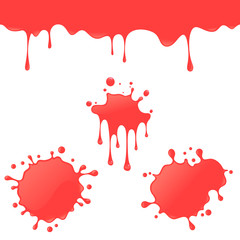 Vector red splash and dripping set. To see the other vector splash illustrations , please check Splash and Dripping collection.
