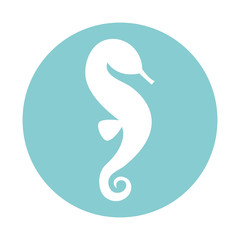 Isolated seahorse block style icon vector design